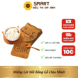 Miếng lót ly, miếng lót nồi bằng gỗ chịu nhiệt