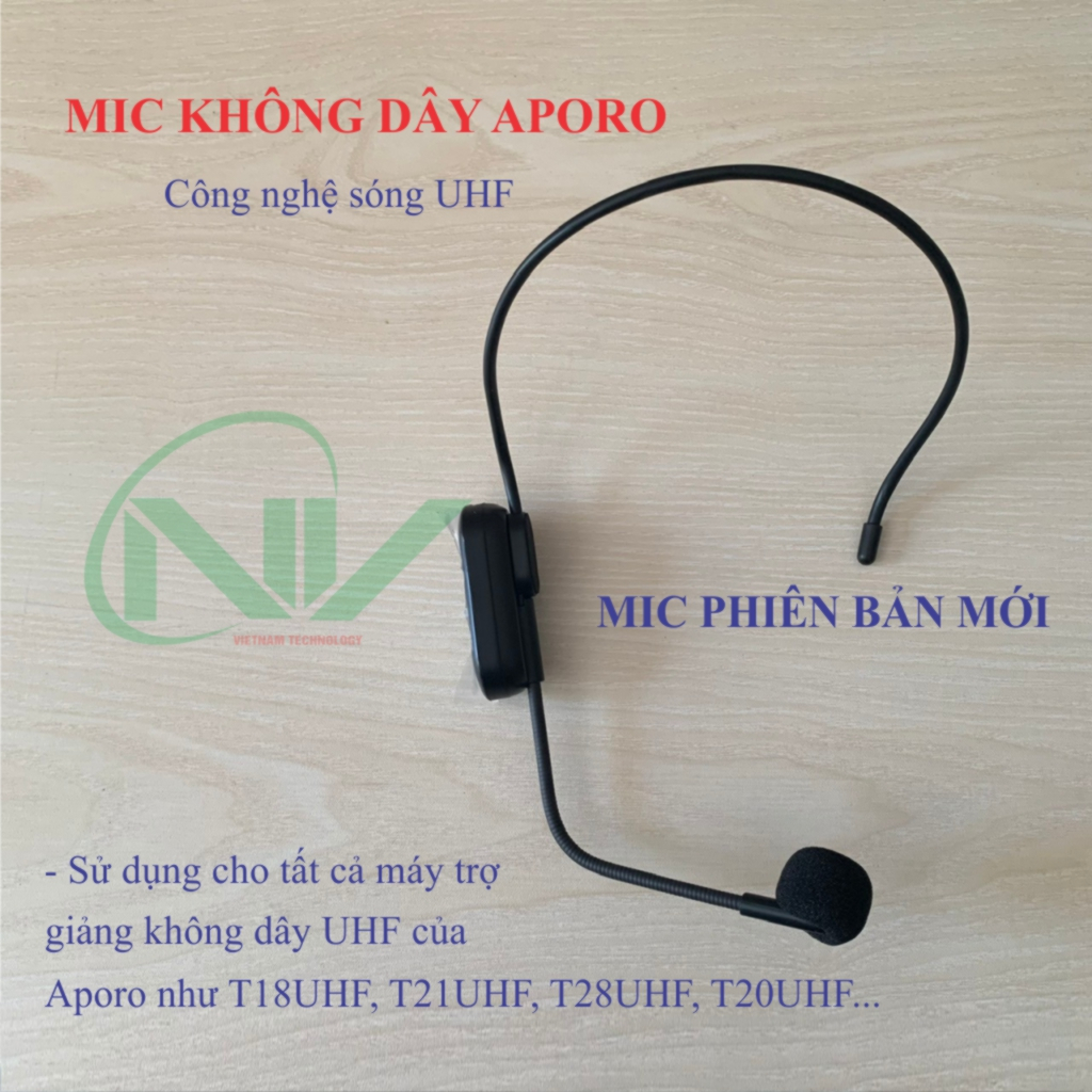 Mic trợ giảng không dây chính hãng UHF Aporo, sử dụng cho T18UHF, T21UHF, T28UHF, T30UHF...