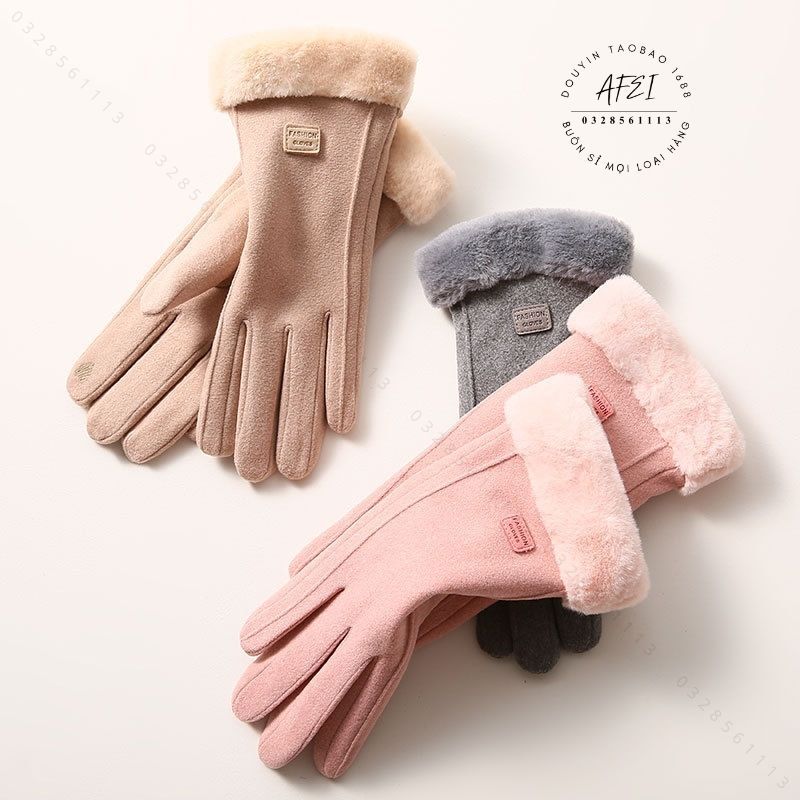 Găng Tay Nữ Mùa Đông Lót Lông Dài 23cm Nhiều Màu Lông Vũ Sang Trong Quý Phái - FL66