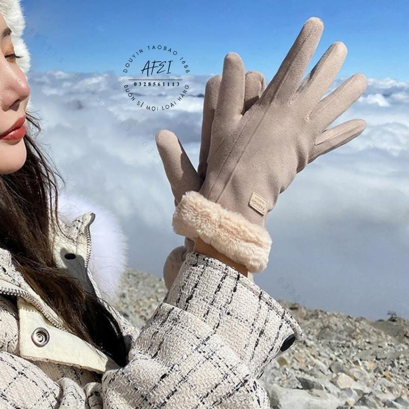 Găng Tay Nữ Mùa Đông Lót Lông Dài 23cm Nhiều Màu Lông Vũ Sang Trong Quý Phái - FL66