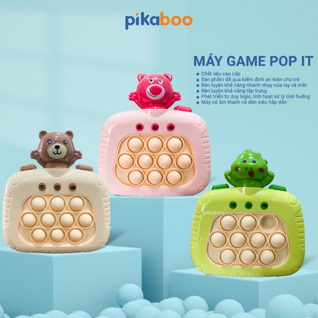 Pop it điện tử  Pikaboo Đồ chơi Máy chơi game bản mới bấm nút theo đèn nhạc với 4 chế độ giúp bé luyện phản xạ giữa