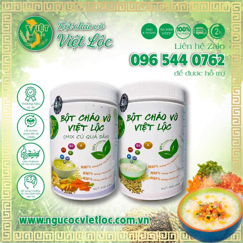 Cháo Hạt Vỡ Việt Lộc_ Cho Bé Ăn Thô Nguyên Chất Thơm Ngon Bổ Dưỡng