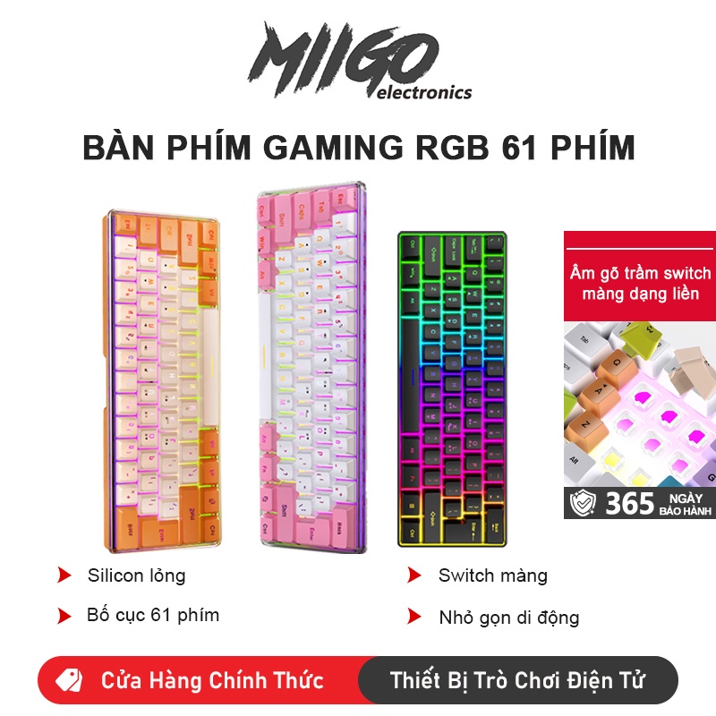 Bộ Bàn Phím Giả Cơ Gaming Cao Cấp Gõ Êm, Chơi Game Máy Tính Esport có đèn RGB, cho máy tính/laptop