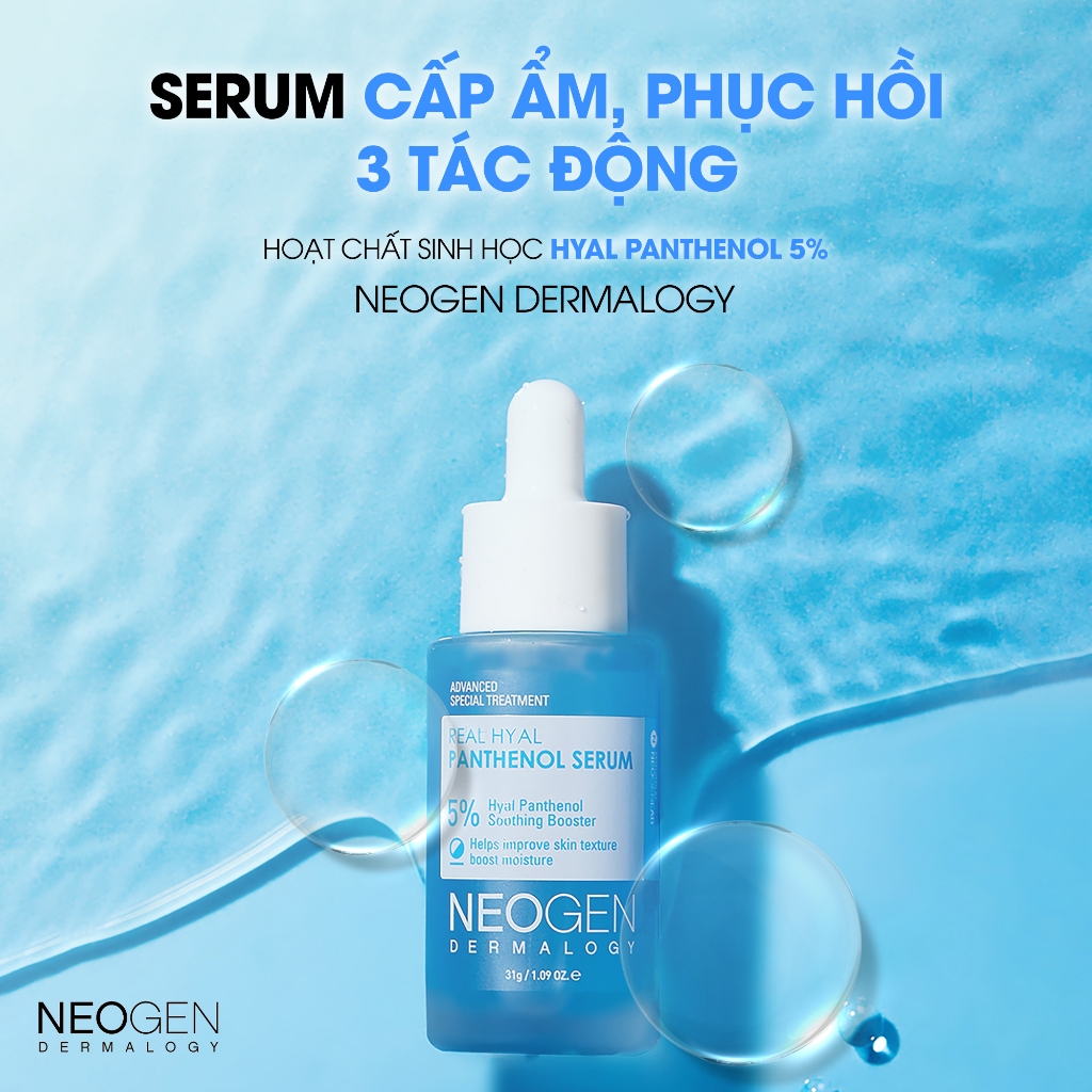 Serum 5% Panthenol Cấp Ẩm - Phục Hồi Da 3 Tác Động Real Hyal Panthenol Serum Neogen Dermalogy 32g