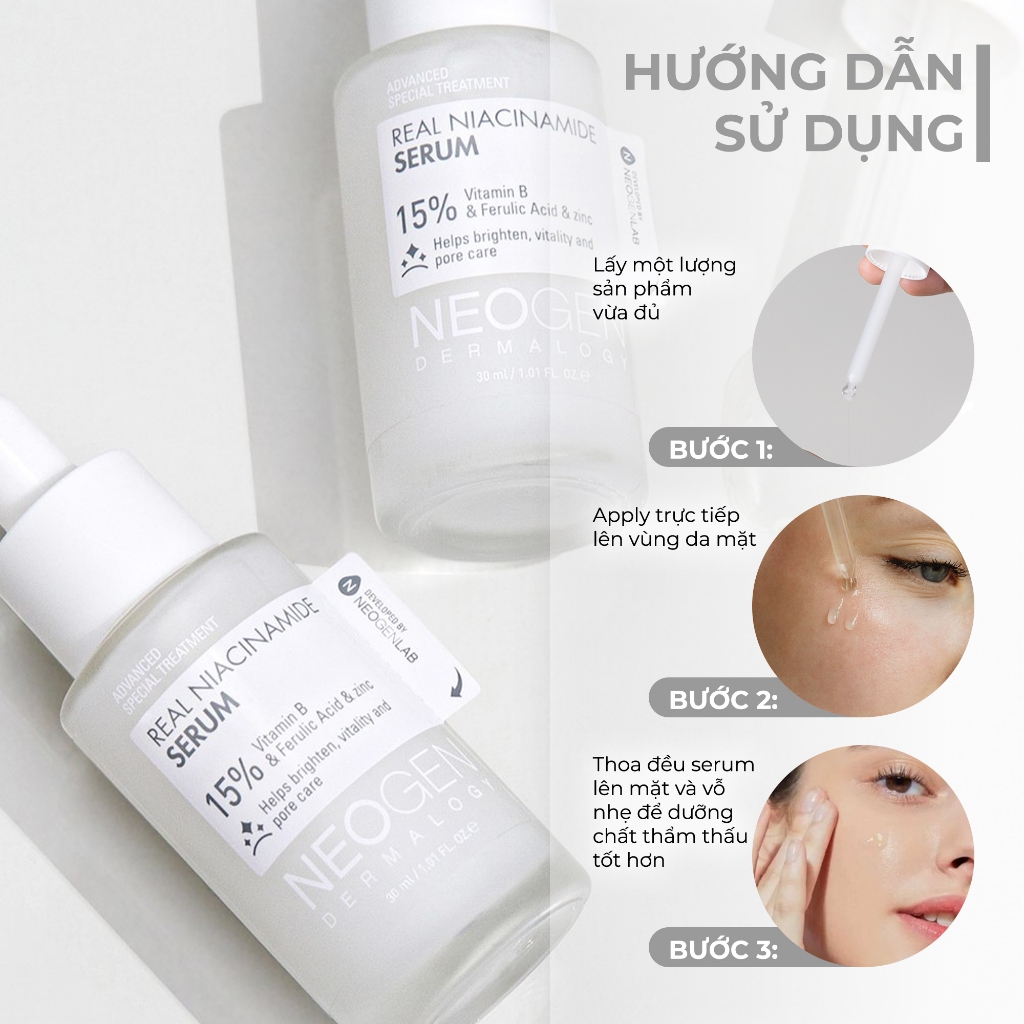 Serum 15% Niacinamide Sinh Học Kiềm Dầu Giảm Mụn Dưỡng Sáng Da Neogen Dermalogy Real Niacinamide Firming 30ml