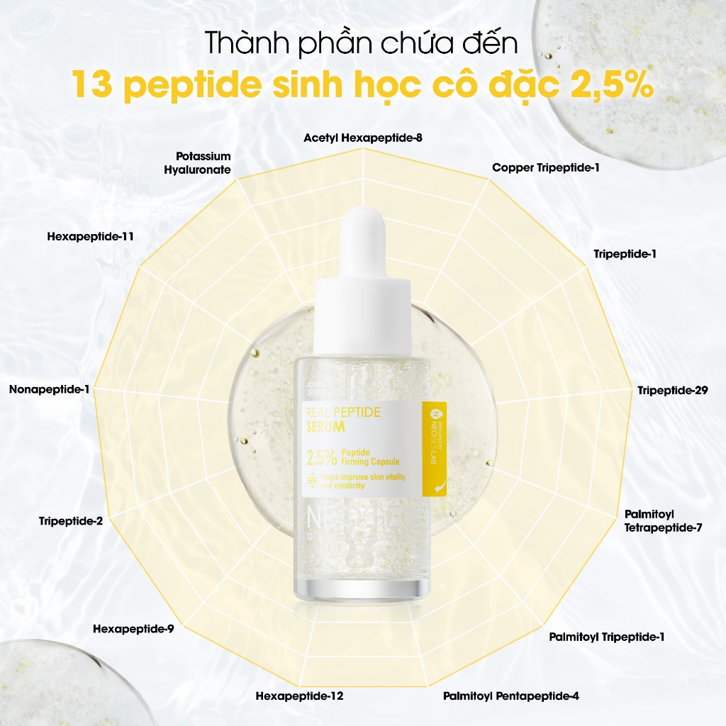 Serum Phục Hồi Trẻ Hoá Da 2,5% Peptide Sinh Học Neogen Dermalogy Real Peptide Serum 30ml