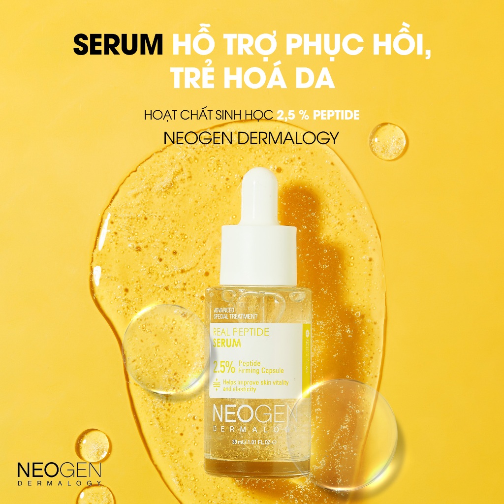 Serum Phục Hồi Trẻ Hoá Da 2,5% Peptide Sinh Học Neogen Dermalogy Real Peptide Serum 30ml