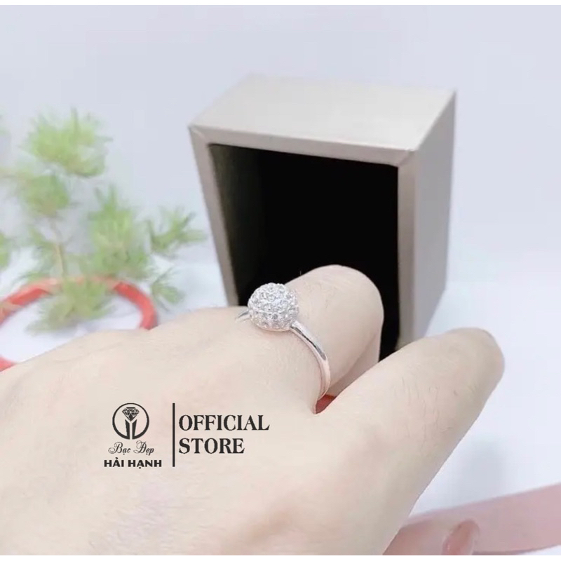 nhẫn cầu đá cho nữ bạc ta HHJ
