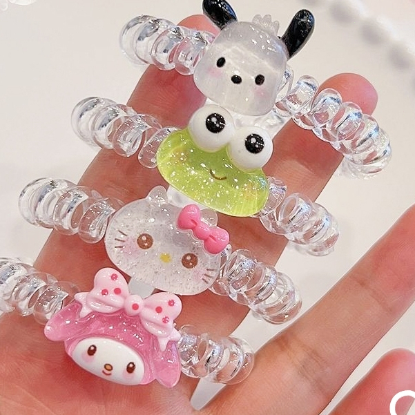 🧚🏻‍♀️Ganten🧚🏻‍♀️Dây Cột Tóc Co Giãn Hình Hello Kitty / Ếch Dễ Thương Cho Nữ