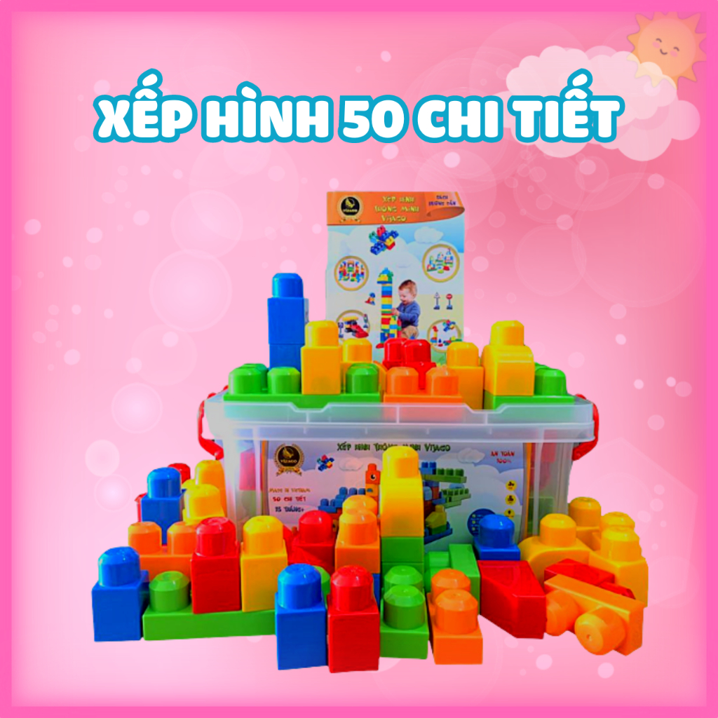 Đồ Chơi Xếp Hình Bằng Nhựa Đa Màu Sắc Cho Bé Thỏa Sức Sáng Tạo, Phát Triển Trí Tuệ