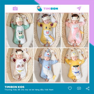 [ Tặng Kèm Mũ ] Quần Áo Trẻ Em Bộ Body Dài Tay Hình Thú Cho Bé Trai Bé Gái Trẻ Sơ Sinh Đến 12kg - [BDD27]