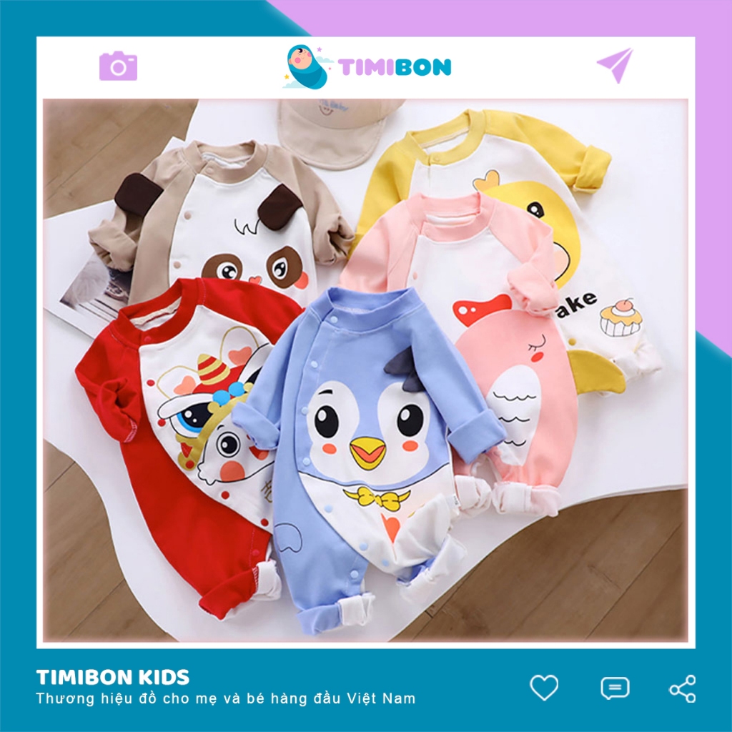Quần Áo Trẻ Em Bộ Body Dài Tay Cho Bé Trai Bé Gái Trẻ Sơ Sinh Đến 12kg - [BDD27]