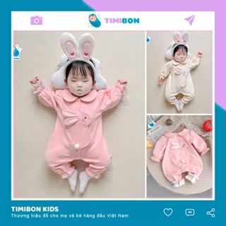 Quần Áo Trẻ Em Sơ Sinh Bộ Đồ Liền Thân Dài Tay Chất Cotton Bodysuit Hình Thỏ Cho Bé [BDD40]