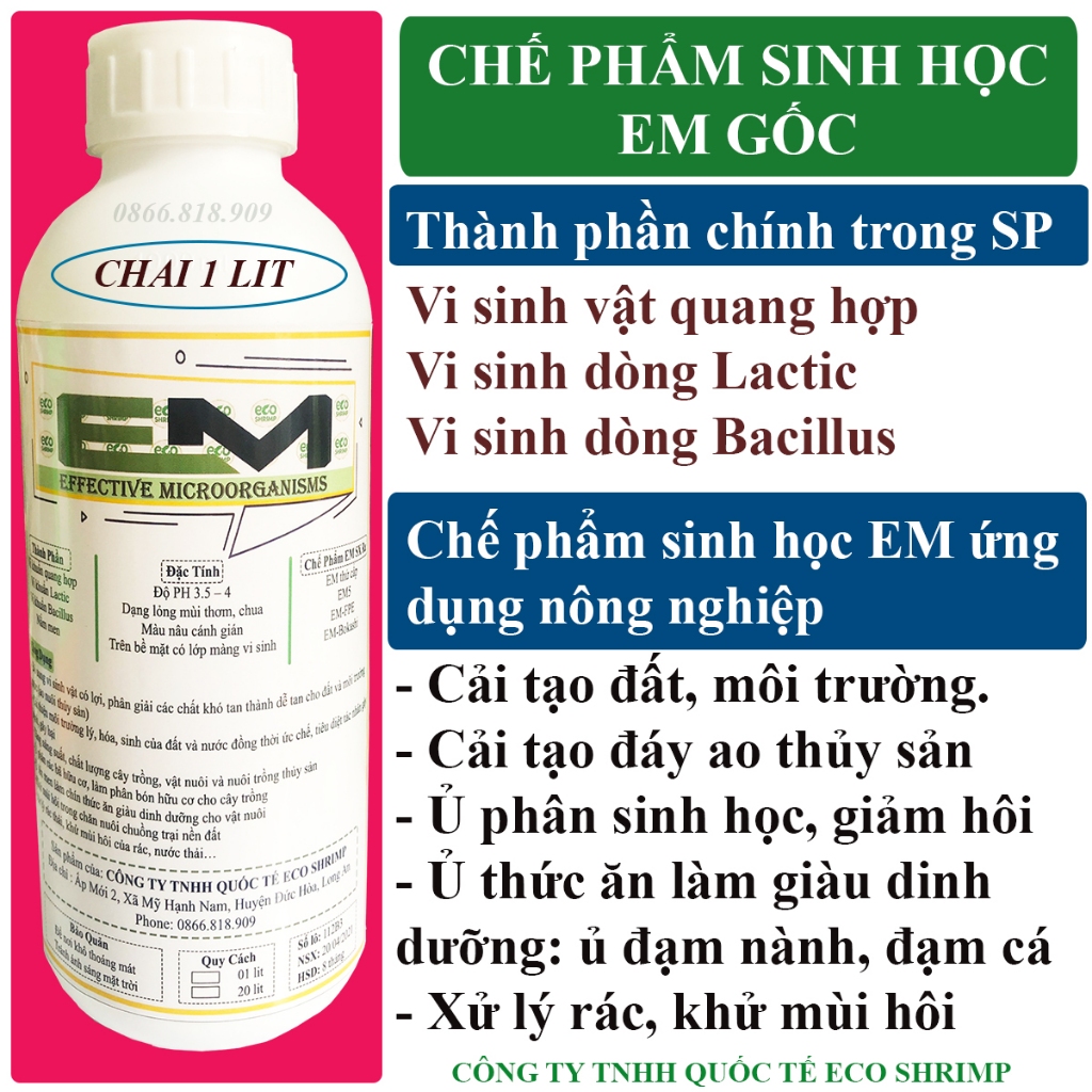 Combo Hữu Ích Vi Sinh EM Gốc Và Khoáng Thiết Yếu Calcium P Nuôi Cá - Tôm - Lươn