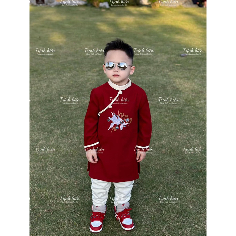 Set áo dài tết bé trai siêu .Hàng may sắc nét loại một cho các bé