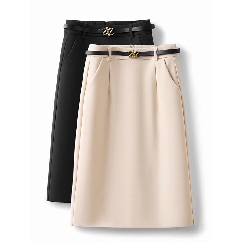 Chân váy A công sở dài che gối C008L