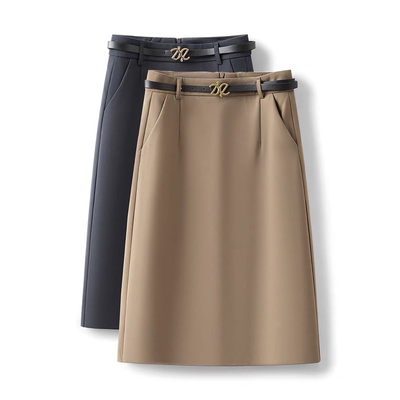 Chân váy A công sở dài che gối C008L