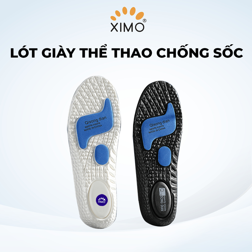 Lót giày thể thao cao su non EVA êm ái, giảm tác động lực vào lòng bàn chân, thấm hút mồ hôi tốt XIMO (LGTT27)