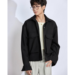 Áo khoác croptop maru phom rộng. maru gétgo jacket màu đen.
