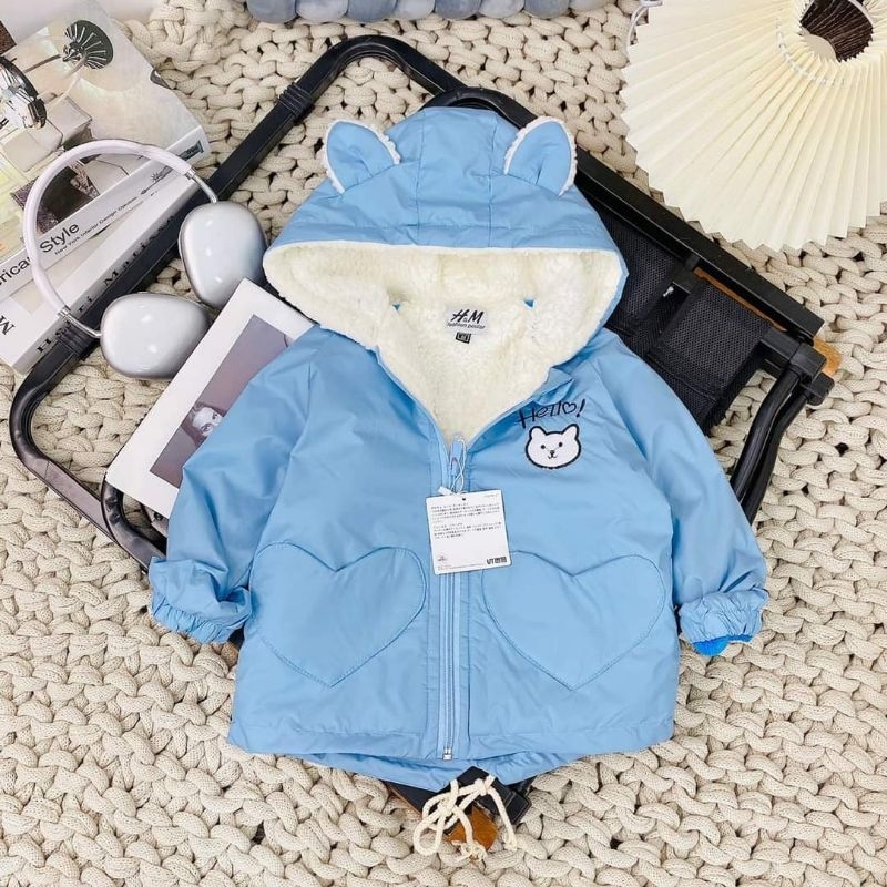 Áo khoác gió nót lông cừu dày dặn size 8_26kg