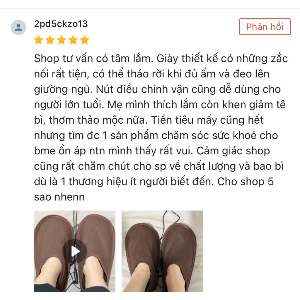 Giày Điện Thảo Dược Giảm Đau Tê Bì Bàn Chân - Làm Nóng Bằng Điện Bách Thảo