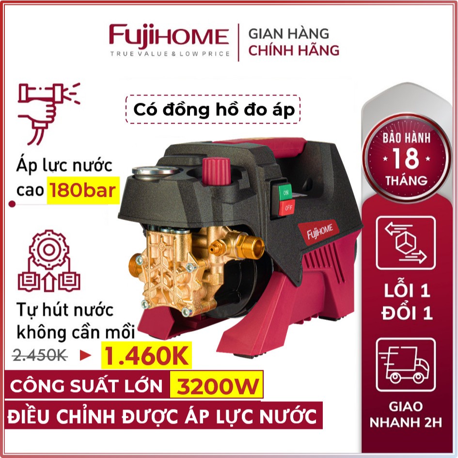 Máy xịt rửa xe cao áp cho ô tô xe máy Fujihome