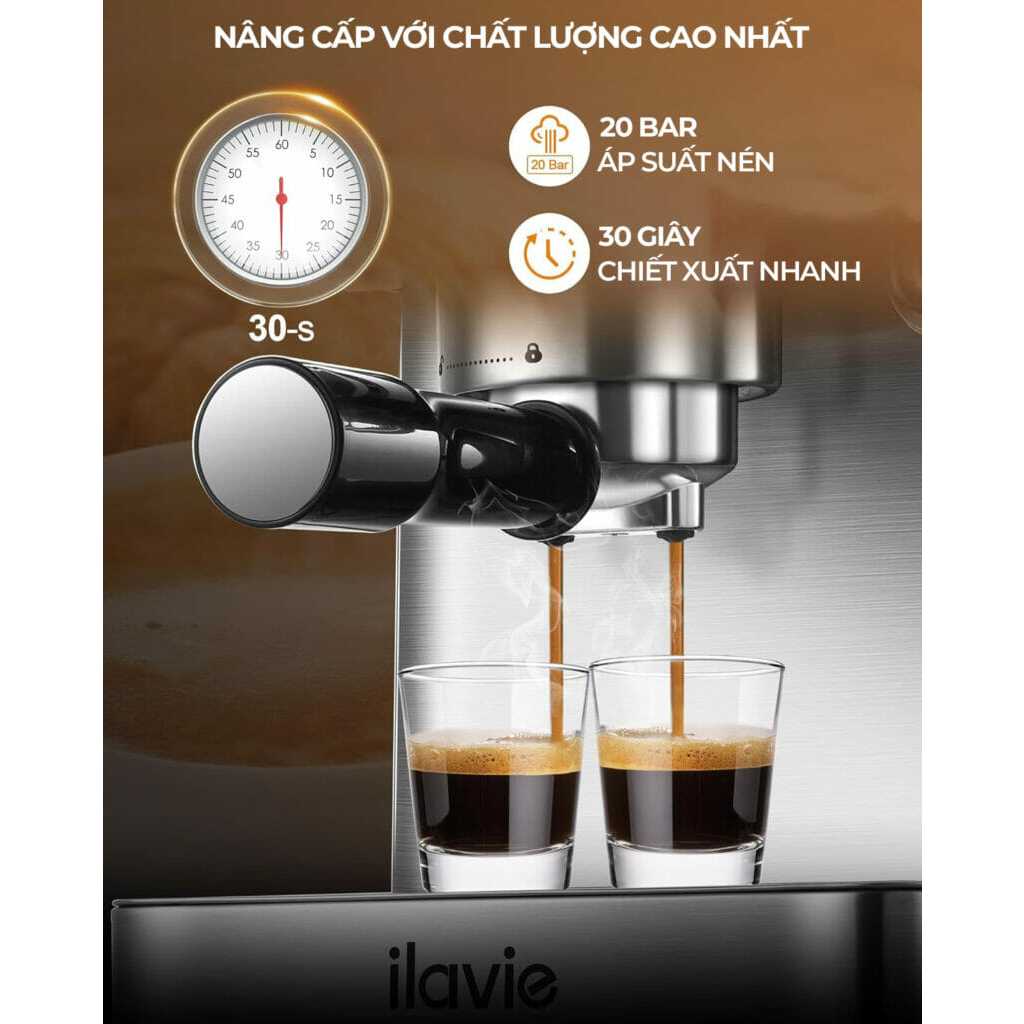 Máy pha cà phê Espresso WINCI EM4214, Vỏ Inox, áp lực nén 20 Bar, Bảo hành 12 tháng chính hãng.