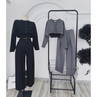 Set sơ mi tay dài + quần short trắng