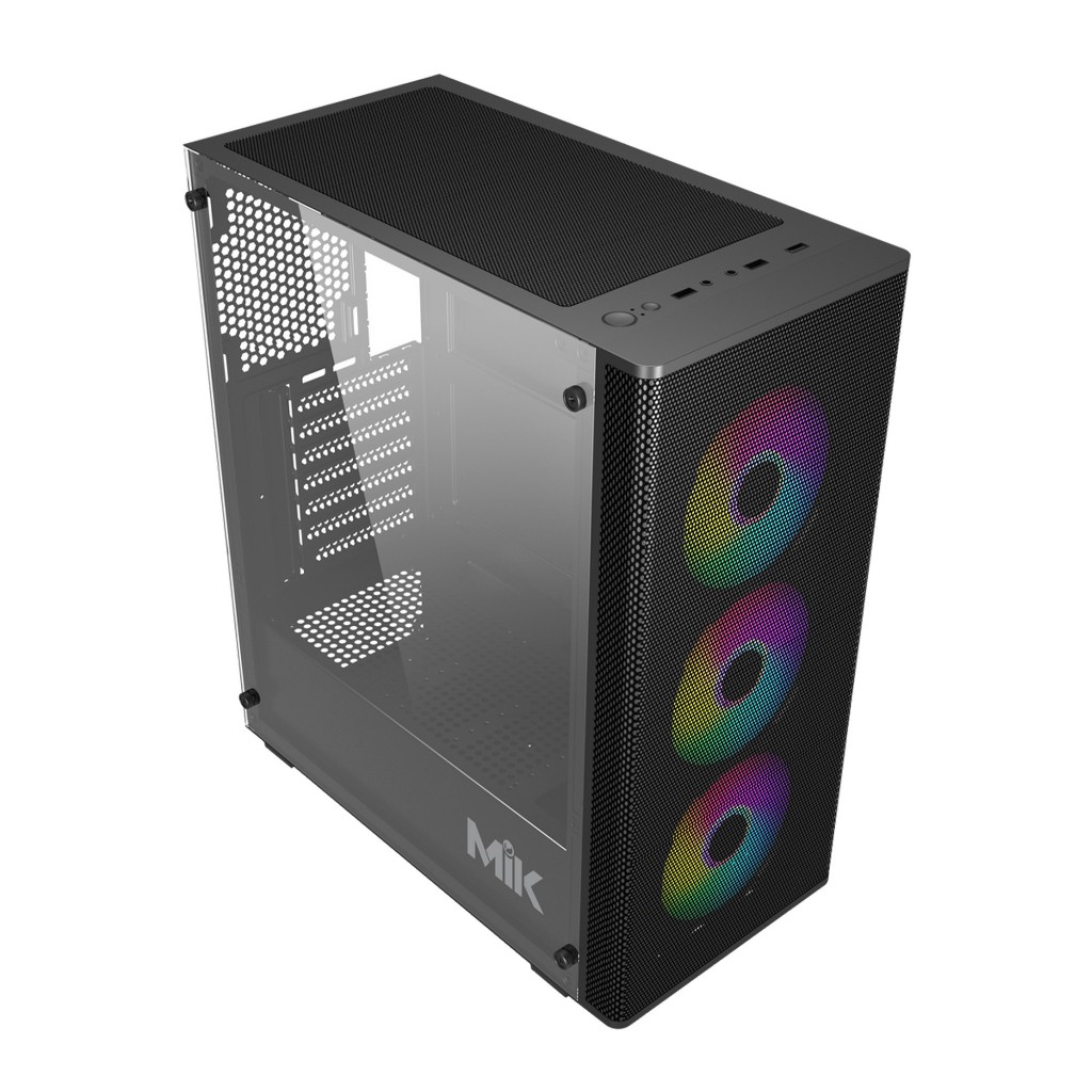 Vỏ Case máy tính MIK AION 3FA Black sẵn 3 Fan RGB- Hàng chính hãng - Giá siêu rẻ