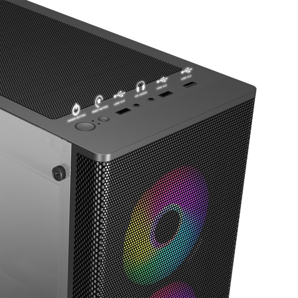 Vỏ Case máy tính MIK AION 3FA Black sẵn 3 Fan RGB- Hàng chính hãng - Giá siêu rẻ