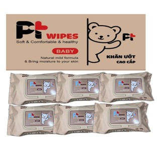 Khăn ướt PT không mùi gói to 650-700 gram, khăn ướt baby wipes 15x20 cm