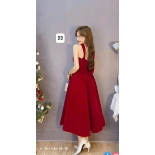 🍒🍒🍒đầm nhung maxi dáng xòe dự tiệc có size noel2023 mẫu mới utrrb