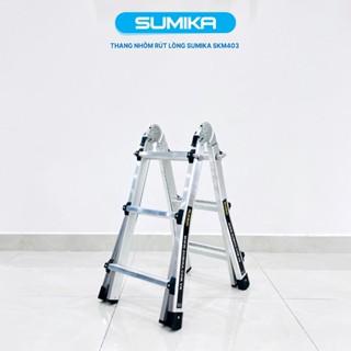 Thang nhôm chữ A rút lồng SUMIKA SKM403, chữ A cao nhất 1.4m, chữ I cao nhất 2.8m, tải trọng 150kg