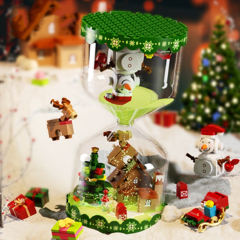 Đồ Chơi Lắp Ráp Kiểu LEGO NOEL Đồng Hồ Cát Và Người Tuyết SnowMan 605027 Với 280+ PCS, Quà Tặng Giáng Sinh Cho Bé