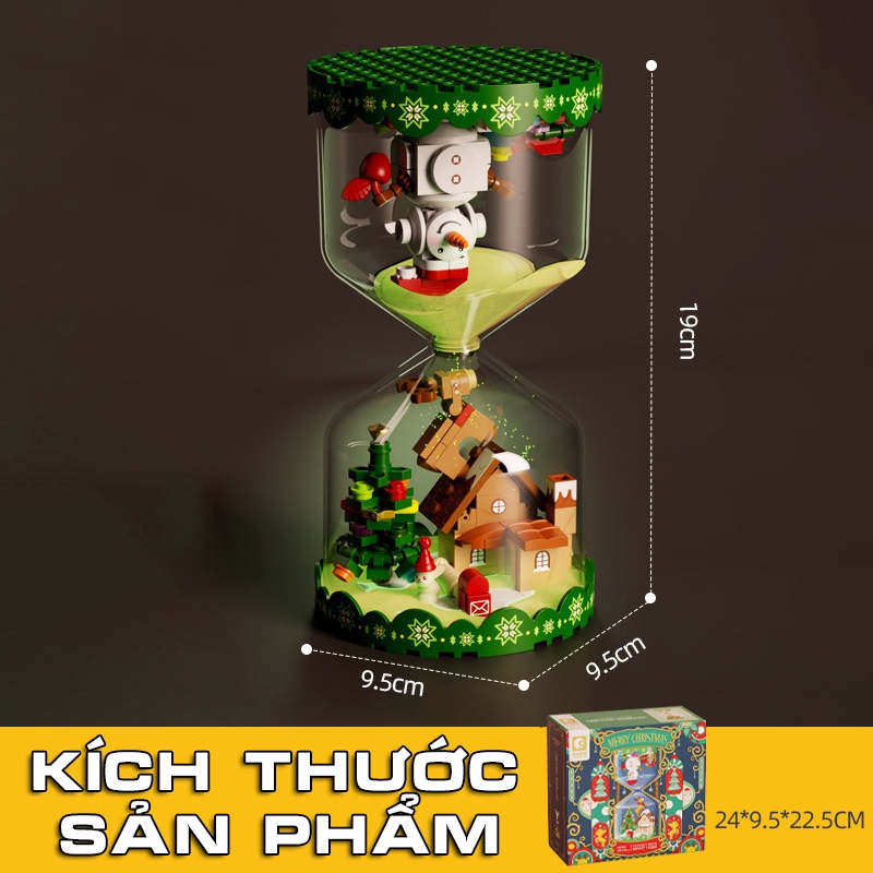 Đồ Chơi Lắp Ráp Kiểu LEGO NOEL Đồng Hồ Cát Và Người Tuyết SnowMan 605027 Với 280+ PCS, Quà Tặng Giáng Sinh Cho Bé