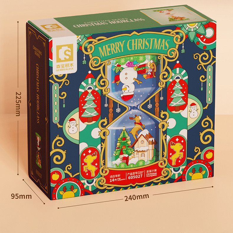 Đồ Chơi Lắp Ráp Kiểu LEGO NOEL Đồng Hồ Cát Và Người Tuyết SnowMan 605027 Với 280+ PCS, Quà Tặng Giáng Sinh Cho Bé