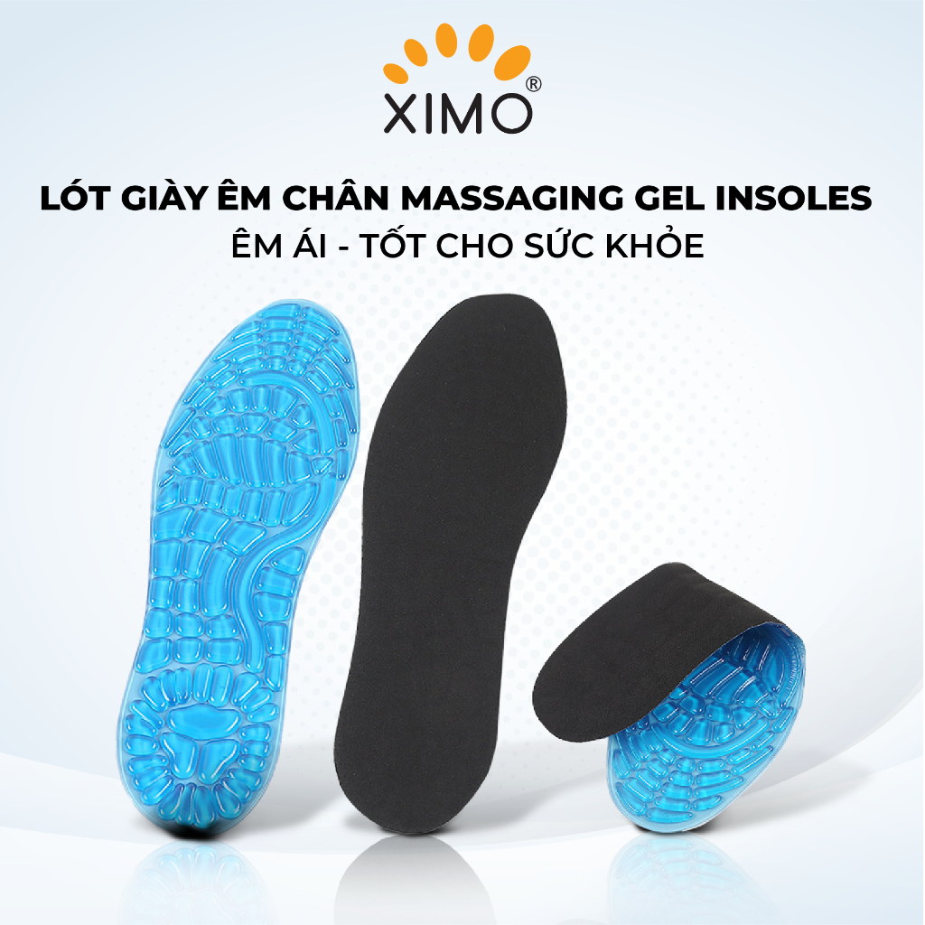 Lót Giày Massage Bàn Chân XIMO XLGEC02 Màu Đen Cao Cấp