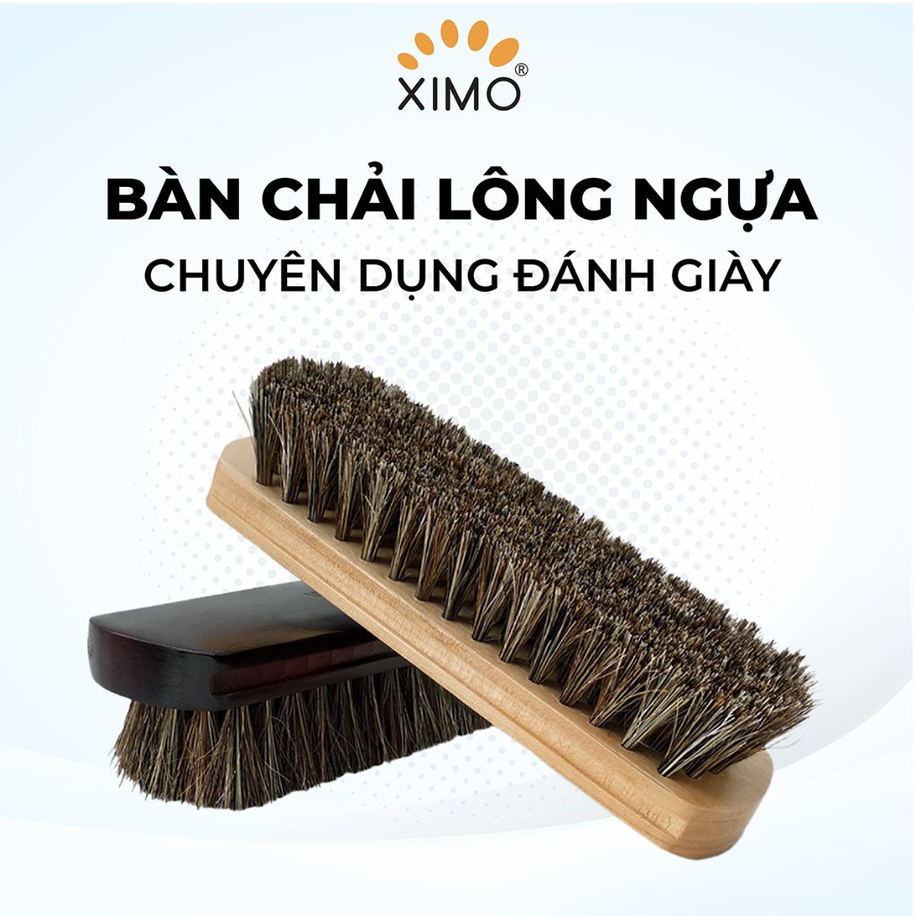 Bàn chải lông ngựa đánh giày, vệ sinh giày Horsehair cao cấp cỡ lớn XIMO (XBCDG02)