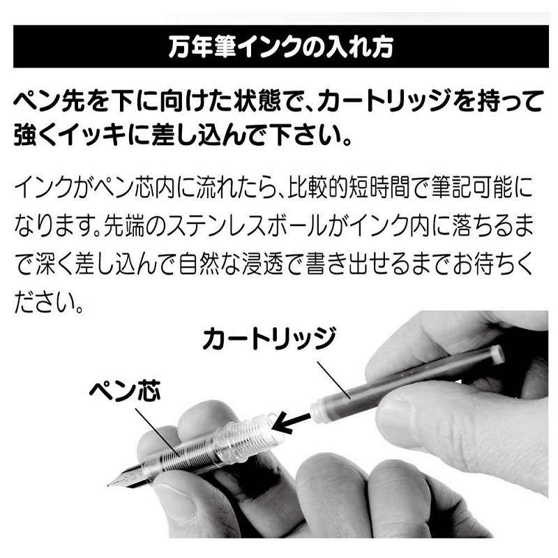 Bút máy Nhật Platinum Preppy 03 đen / Bút mực Preppy F03 thế hệ mới tặng kèm 1 ống mực cùng màu bút