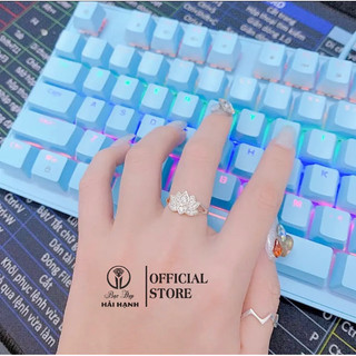 Nhẫn hoa sen bạc ta HHJ