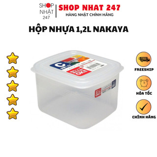 [Hỏa Tốc HN] Hộp đựng cơm văn phòng , hộp đựng thực phẩm thức ăn tủ lạnh chia vạch Nakaya 1.2L Nội địa Nhật Bản