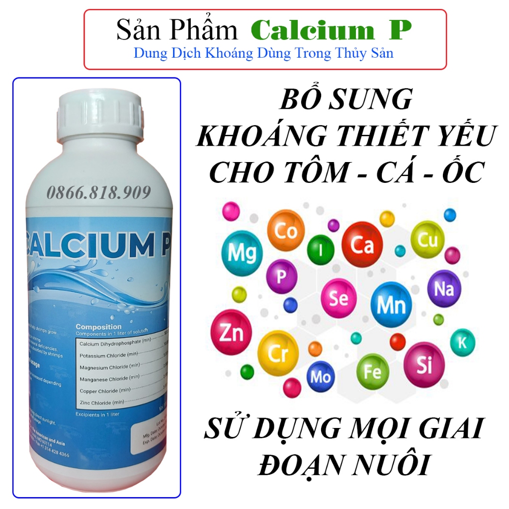 Combo Sản Phẩm Hữu Ích Vi Sinh EM Gốc Và Khoáng Calcium P Bổ Sung Cho Ao Nuôi Cá - Tôm - Lươn