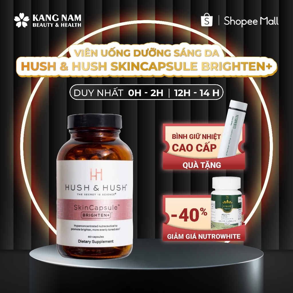 Viên Uống Dưỡng Sáng Da Hush & Hush SkinCapsule Brighten+ (Hộp/60 Viên)