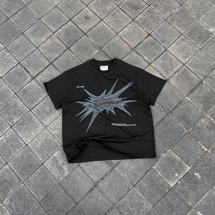 MEDISN - Áo thun tay ngắn SPARK BLACK BOXY T-SHIRT
