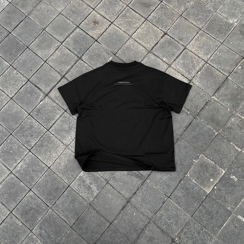MEDISN - Áo thun tay ngắn SPARK BLACK BOXY T-SHIRT