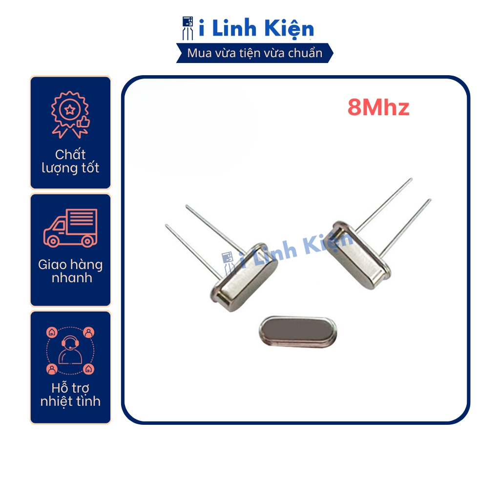 Thạch anh 8Mhz 2 chân chất lượng tốt.