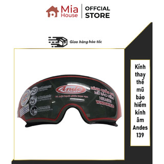 Kính thay thế mũ bảo hiểm kính âm Andes 139 - màu trà, râm, tráng gương, trong - Hàng chính hãng