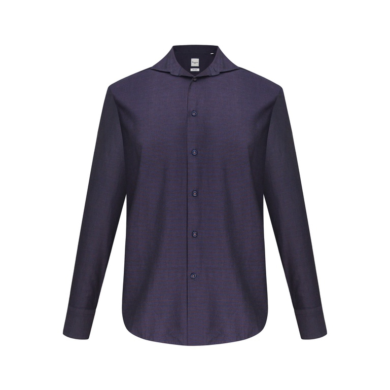 Áo Sơ Mi Nam Tay Dài CAMICISSIMA Tím Đậm Form Regular 100% Cotton Dòng Trendy - TDCRFPUR3005