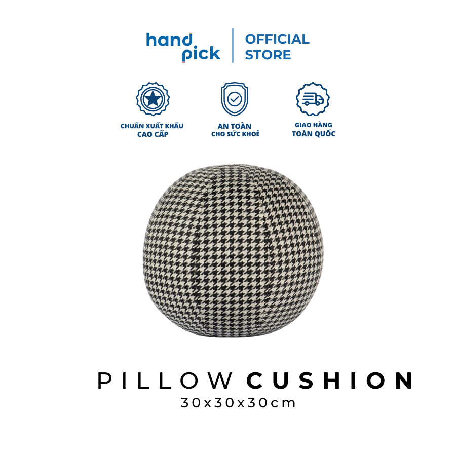 Gối trang trí CUSHION BALL Cao cấp độc đáo - hình tròn 30x30x30cm, vải hoa văn, ruột bông gòn - Handpick Concept