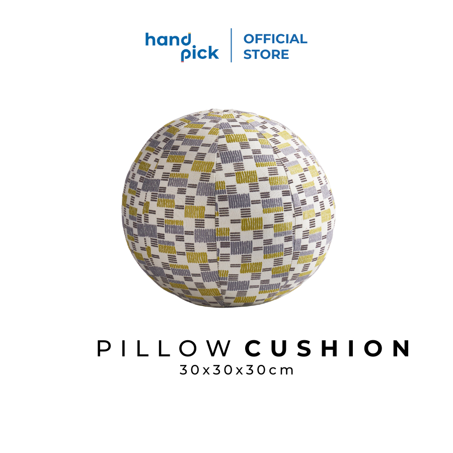 Gối trang trí CUSHION BALL Cao cấp độc đáo - hình tròn 30x30x30cm, vải hoa văn, ruột bông gòn - Handpick Concept